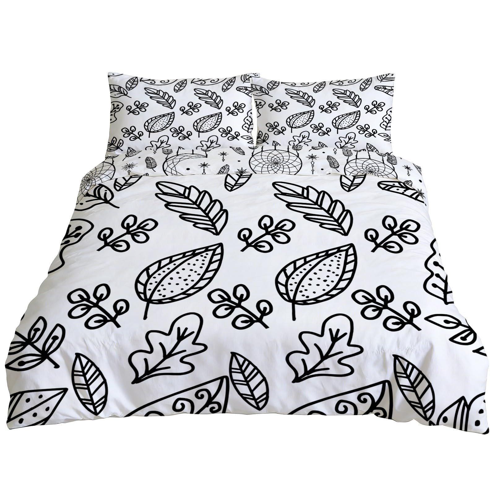 Housse de couette 200x200 cm feuilles vertes pour une chambre ambiance nature sauvage