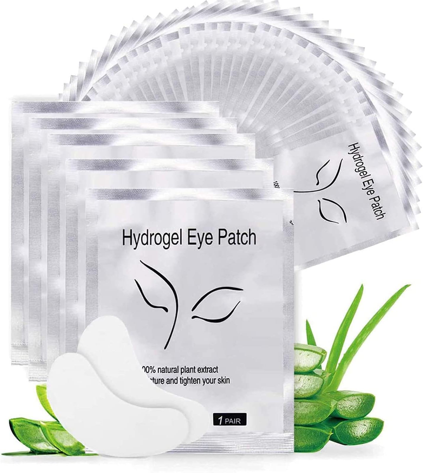 Eye Gel Pads, Aikvigss 50 Pairs Eyelash Patches Under Eye Gel Pads Eye Gel Patches kit, Lint Free Under Eye Gel Patches for for Lash Extensions