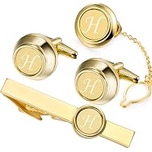 2 Inch Tie Clips with Cufflinks and Tie Pin for Men(A-Z), Tie Tack Lapel Pins for Men&rsquo;s Suit, Tuxedo, Accessories for Necktie, Shirts