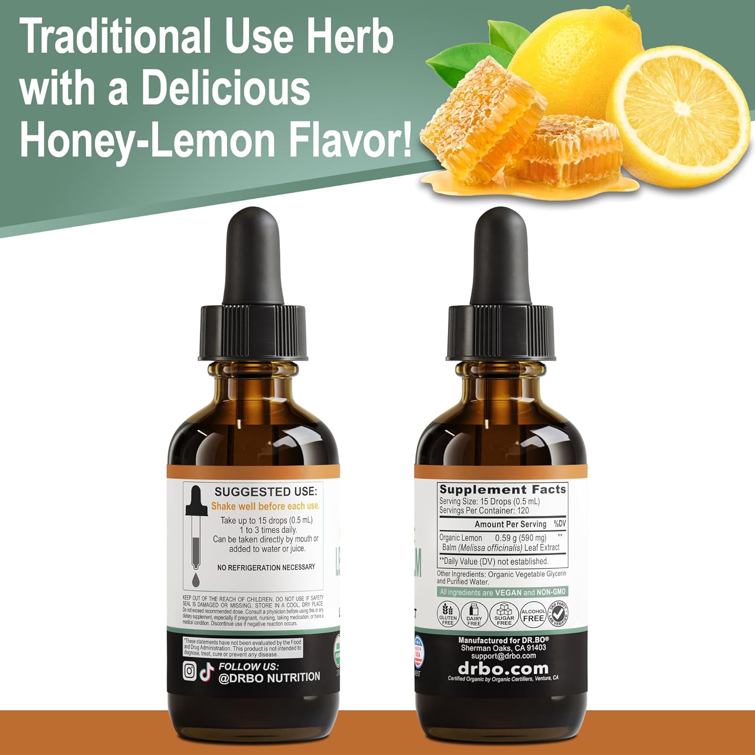 Organic Lemon Balm Extract Tincture - Organic Lemon Balm Leaf Liquid Extract Drops Oil Melissa Officinalis, Calm Relaxation Tea Supplements - Vegan Liquid Drops Tincture Supplement, Kids & Adults 2oz - Image 9