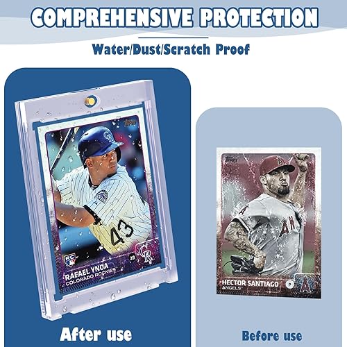 Miniatura 6 de Portatarjetas magnéticos de 24 quilates para tarjetas intercambiables, tarjeteros de béisbol de acrílico de 35 puntos con 24 soportes para tarjetas,