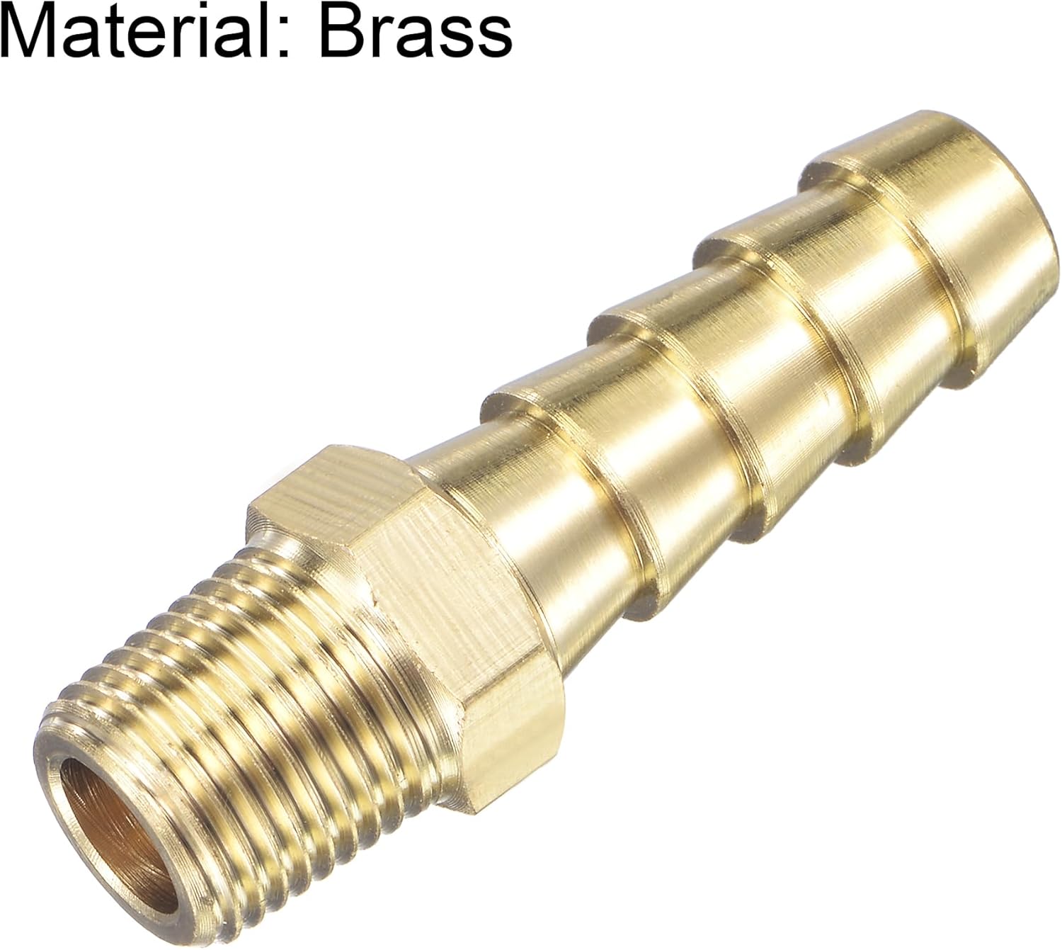 Brass Hose Barb Fitting Straight 5/16 Inch x NPT 1/8 Male Thread Pipe Connector for Water Air Fuel Tube