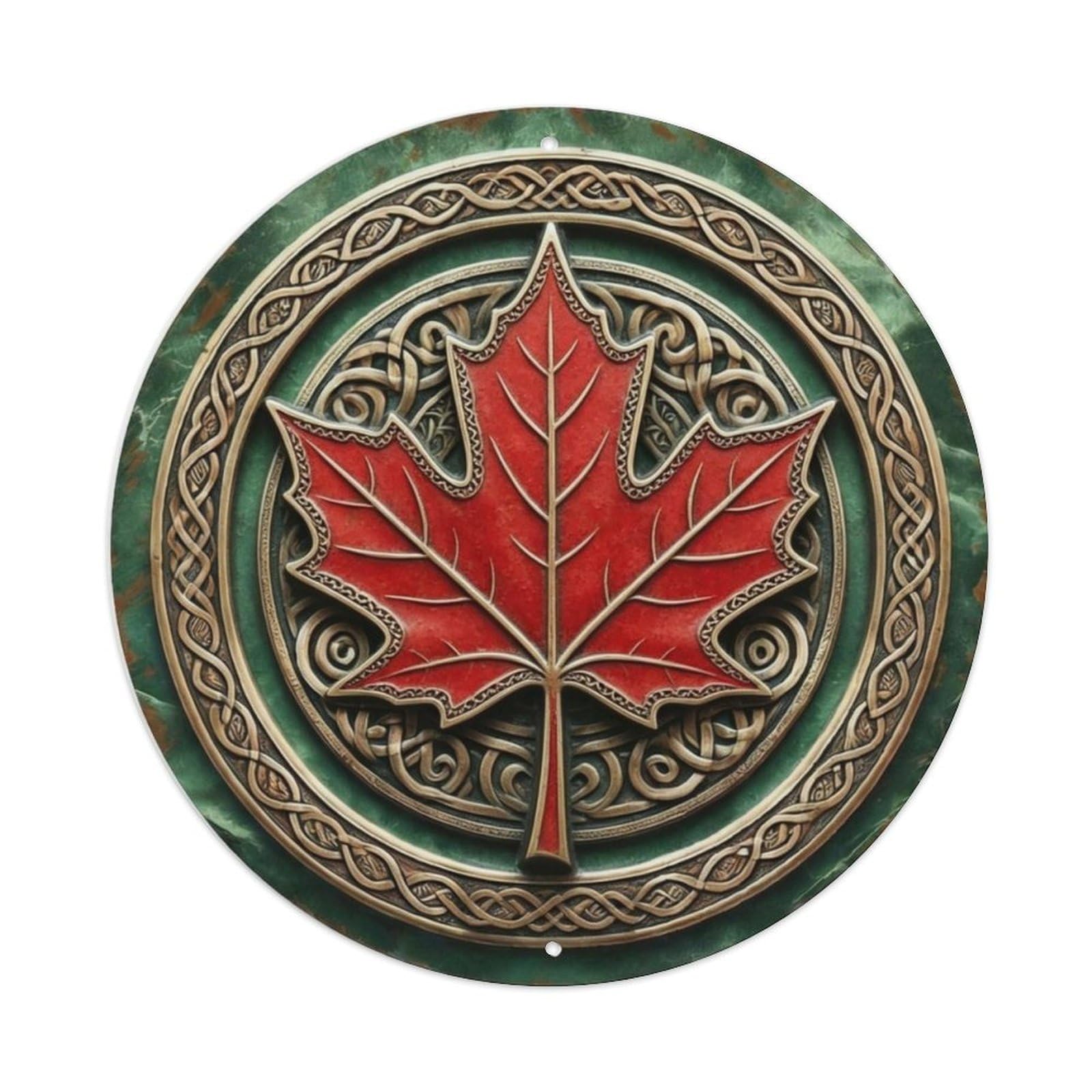 Red Maple Leaf Vintage Metal Tin Sign Plaque