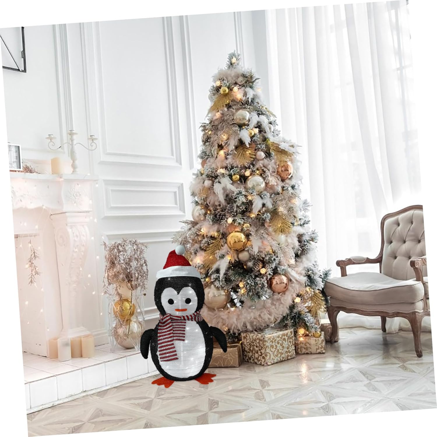 PRETYZOOM Penguin Lanterns Holiday Decor for Indoor and Outdoor Use Weather-Resistant Christmas Penguin Lamps for Festive Lawn Celebrations