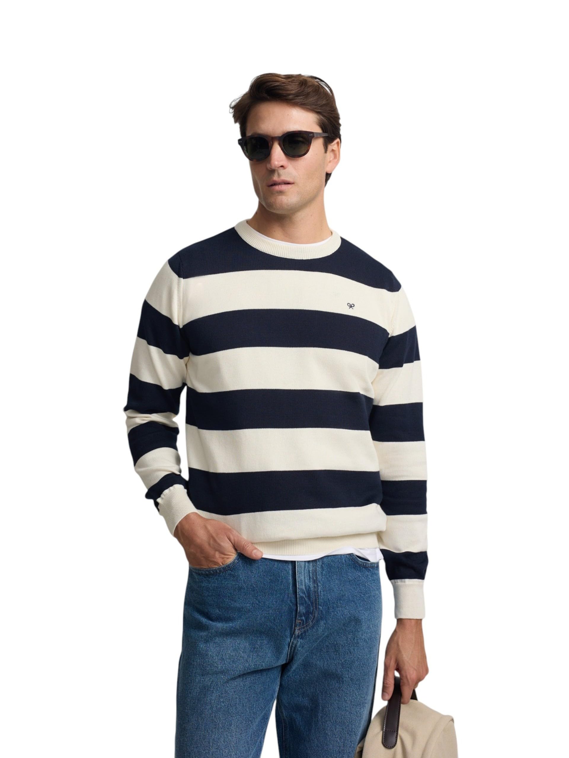 SILBON SB Wide Stripe Jersey, Cream, L/3XL