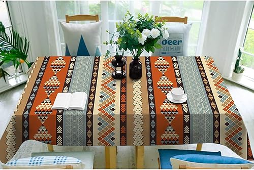Miniatura 2 de Moslion Patrones tribales estilo vintage geométrico indio estilo nativo, patrón del suroeste rectangular, mantel de picnic mantel de poliéster para