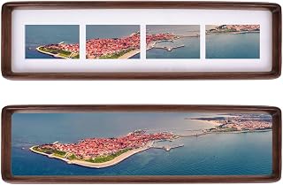 4x16 Collage Picture Frame, Four 2x3 Photos, Walnut Wood