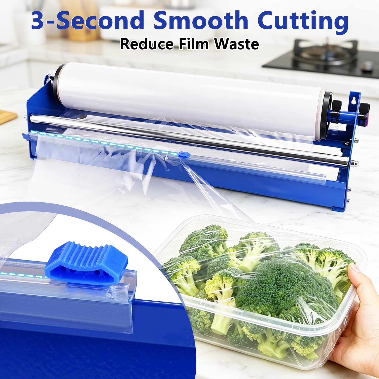 YJINGRUI Macchina avvolgitrice manuale di film estensibile, macchina imballatrice dell'erogatore di film estensibile da 19,5 ", strumento manuale per avvolgimento pallet per la conservazione di