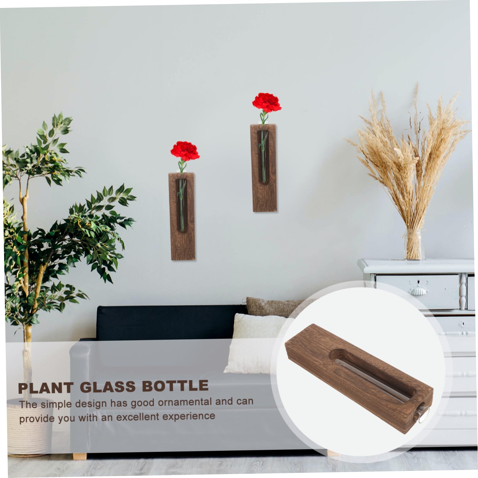 Amazon.com: HOOTNEE Home Decor Wall Hanging Vase Hydroponic Plant  Propagation Station Glass Planter Wooden Stand for Room Bedroom Restaurant  : Patio, Lawn & Garden