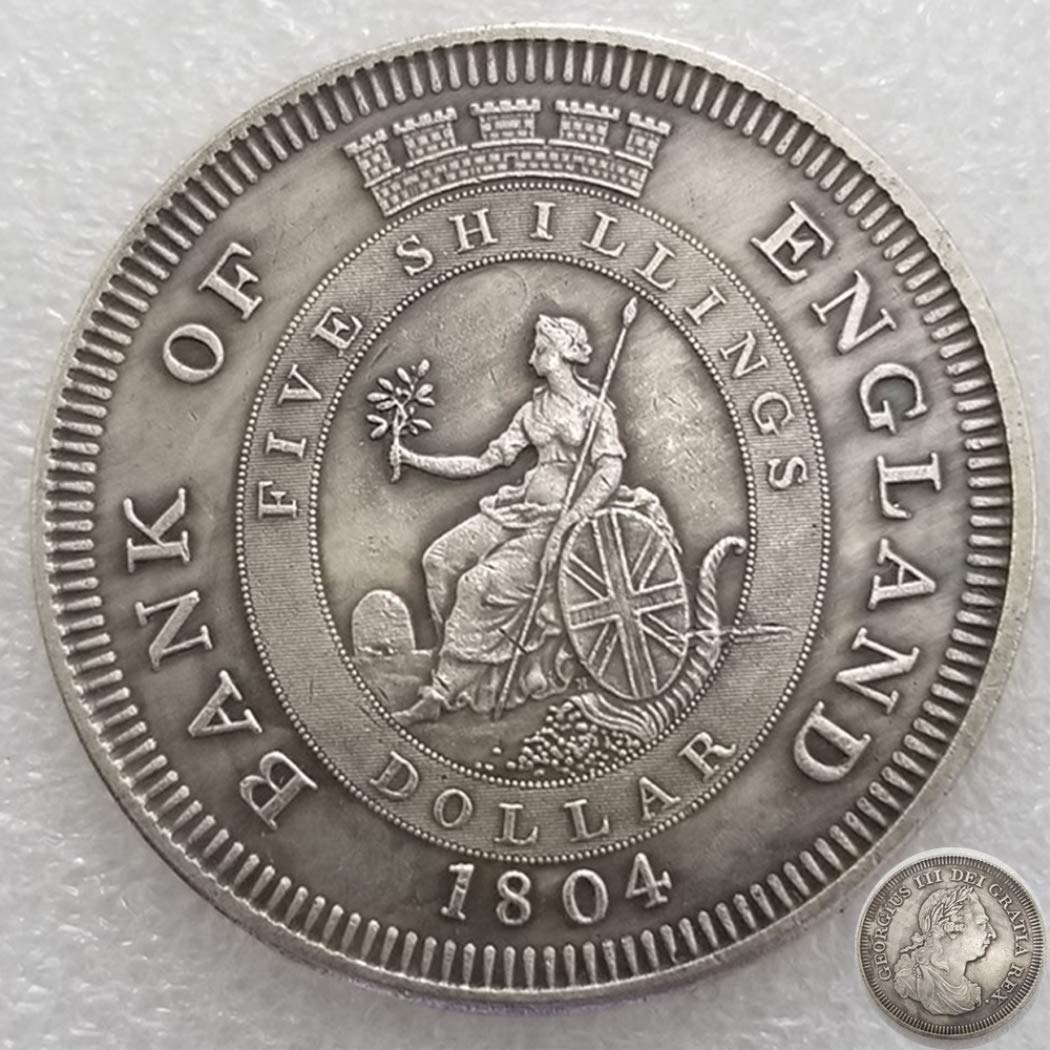 LKTingBax 1804 British UK BANK-DOLLAR Coin- Great British UK Coins-United Kingdom SHILLINGS Coins-Handmade Hobo Nickel Coin for Boys/Girls/Adults Making Life Easier