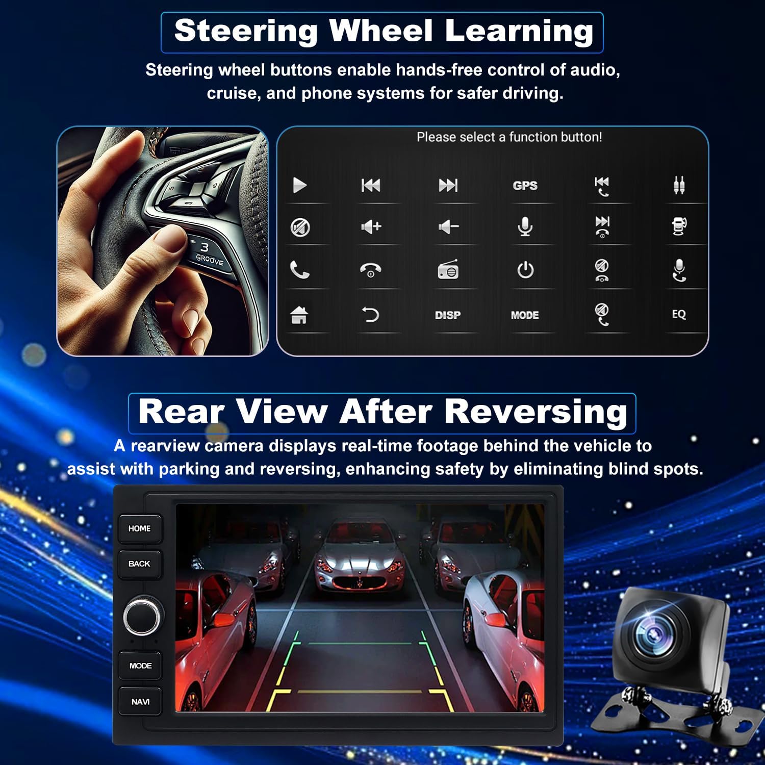 Upgrade Car Radio for Honda Accord 1990-2002, Wireless Carplay Android Auto Stereo Civic 1996-2000, CRV 1997-2006, Element 2003-2011, Odyssey 1995-2004 Touchscreen Head Unit with Bluetooth Camera FM