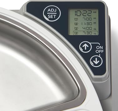 Cat Mate 5-Meal Automatic Pet Feeder, 330g per Bowl, Grey