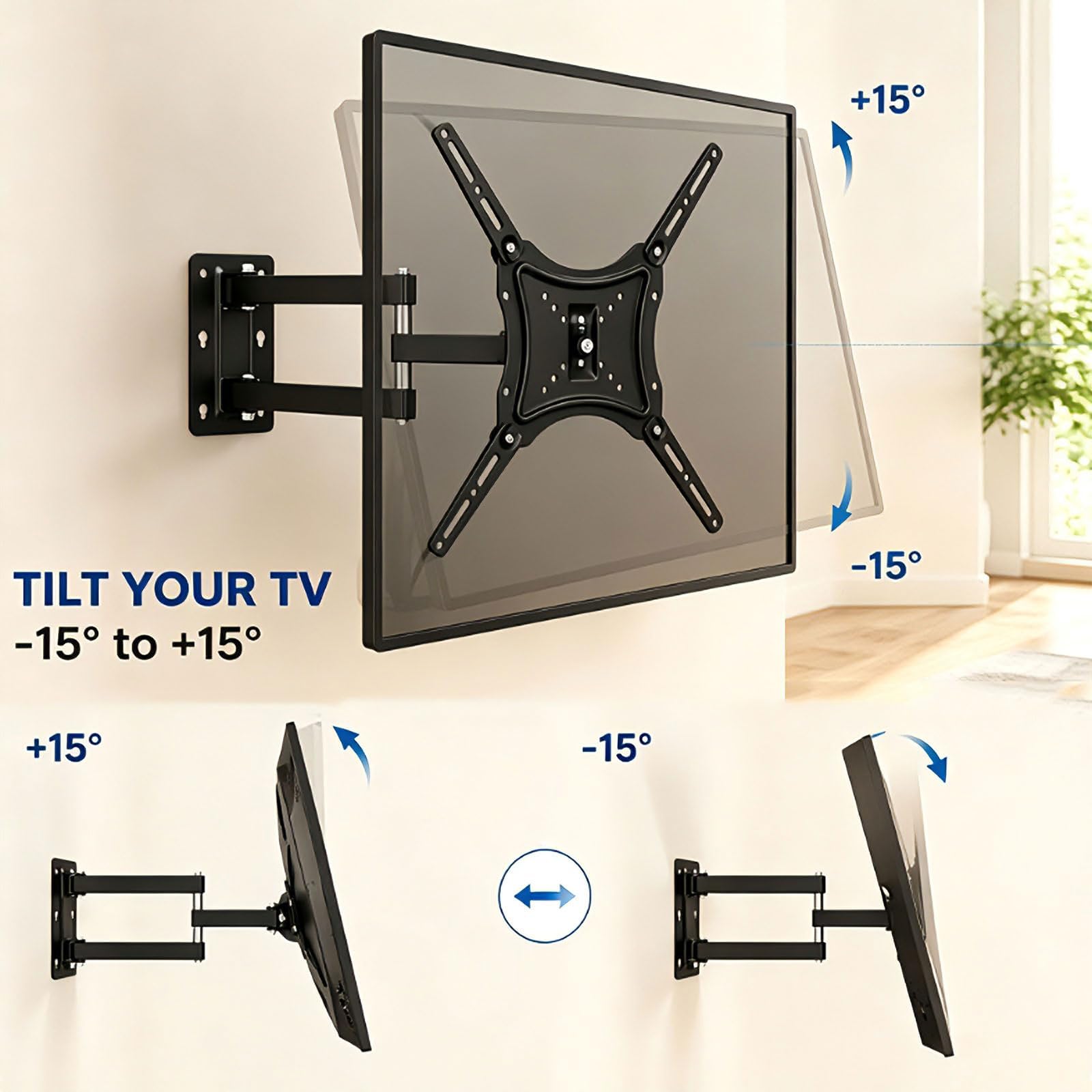 Supporto da Parete Orientabile per TV da 26 a 55 Pollici, Max 40 kg