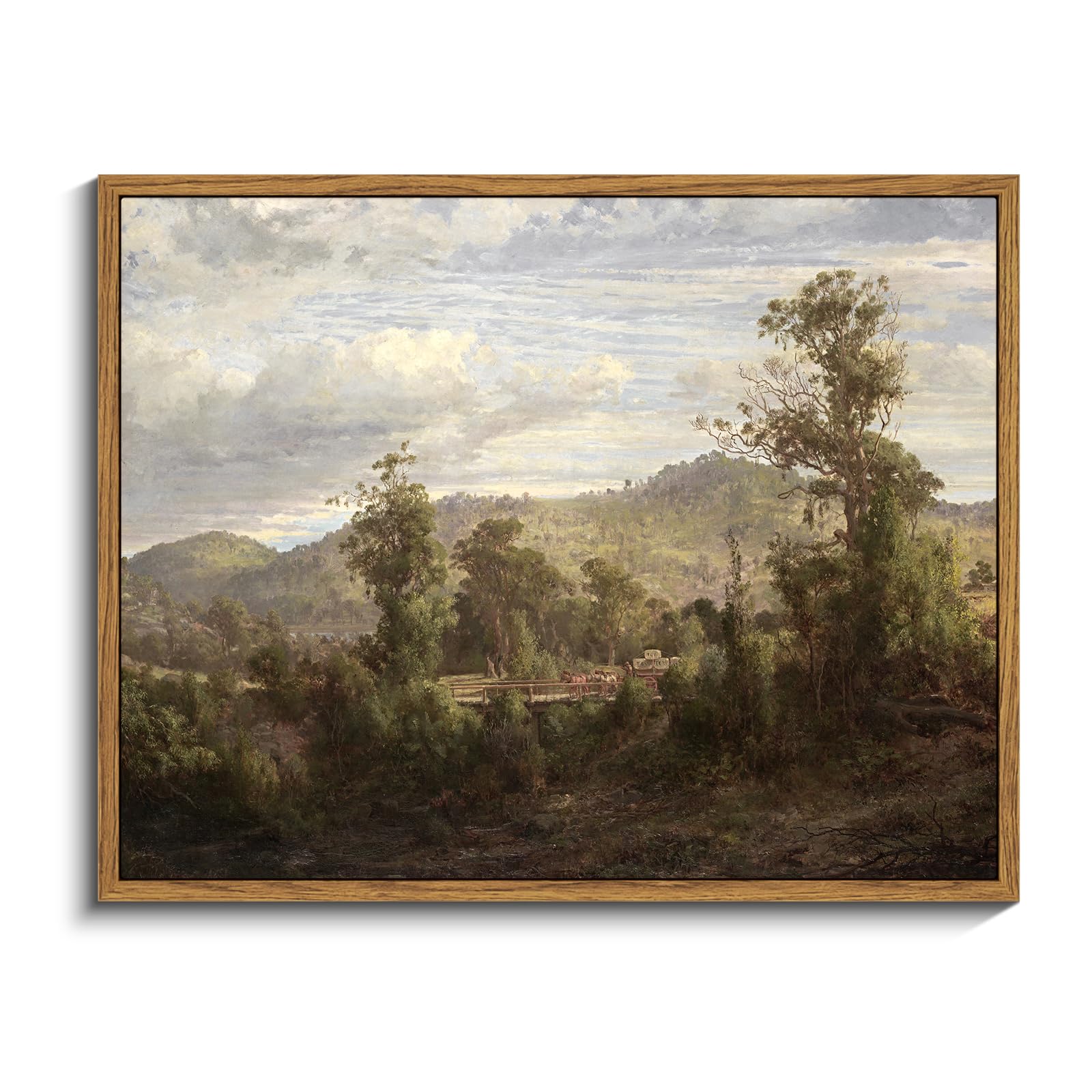 InSimSea Framed Canvas Wall Art, Meadow with Flowers Painting, Landscape for Living Room, Bedroom, Home, Bathroom Decor, 8x10 — view 97