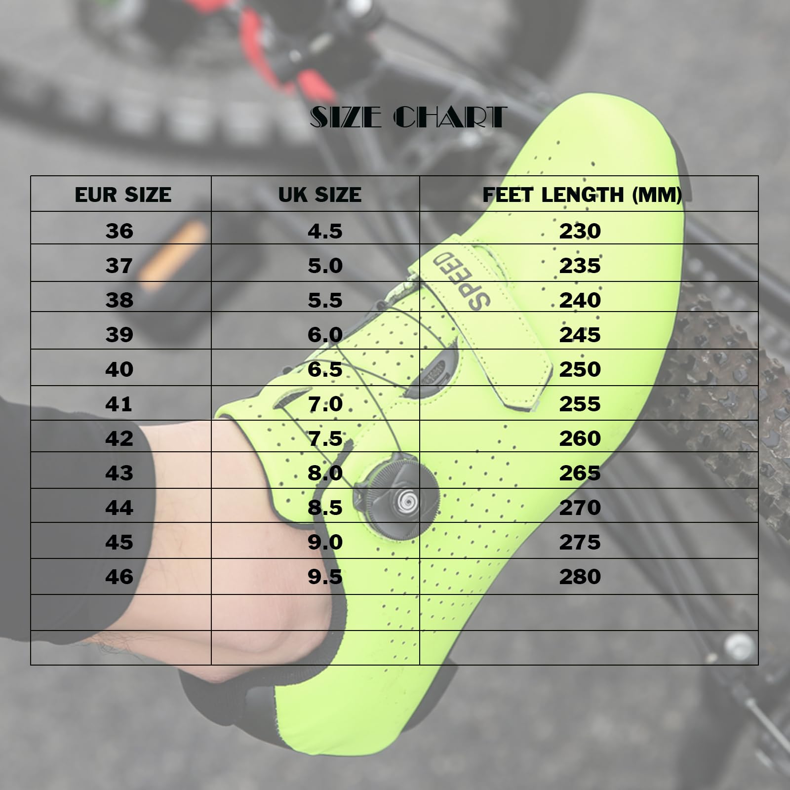 LZQpearl Trampki Rowerowe, Górskie Trampki Rowerowe I Szosowe Z Gumową Podesztywą Buty Rowerowe Bez Blokady System Sznurowania Szybkie Obrót Yellow, 45