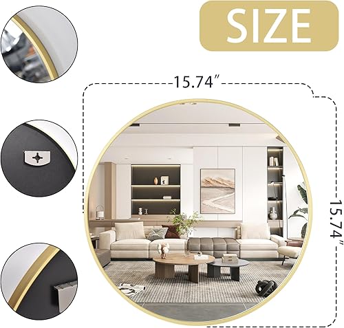 Miniatura 4 de Espejos ovalados, espejos ovalados de baño, espejo dorado de 20 x 28 pulgadas para pared, espejo de pared ovalado, espejos de baño para sobre el