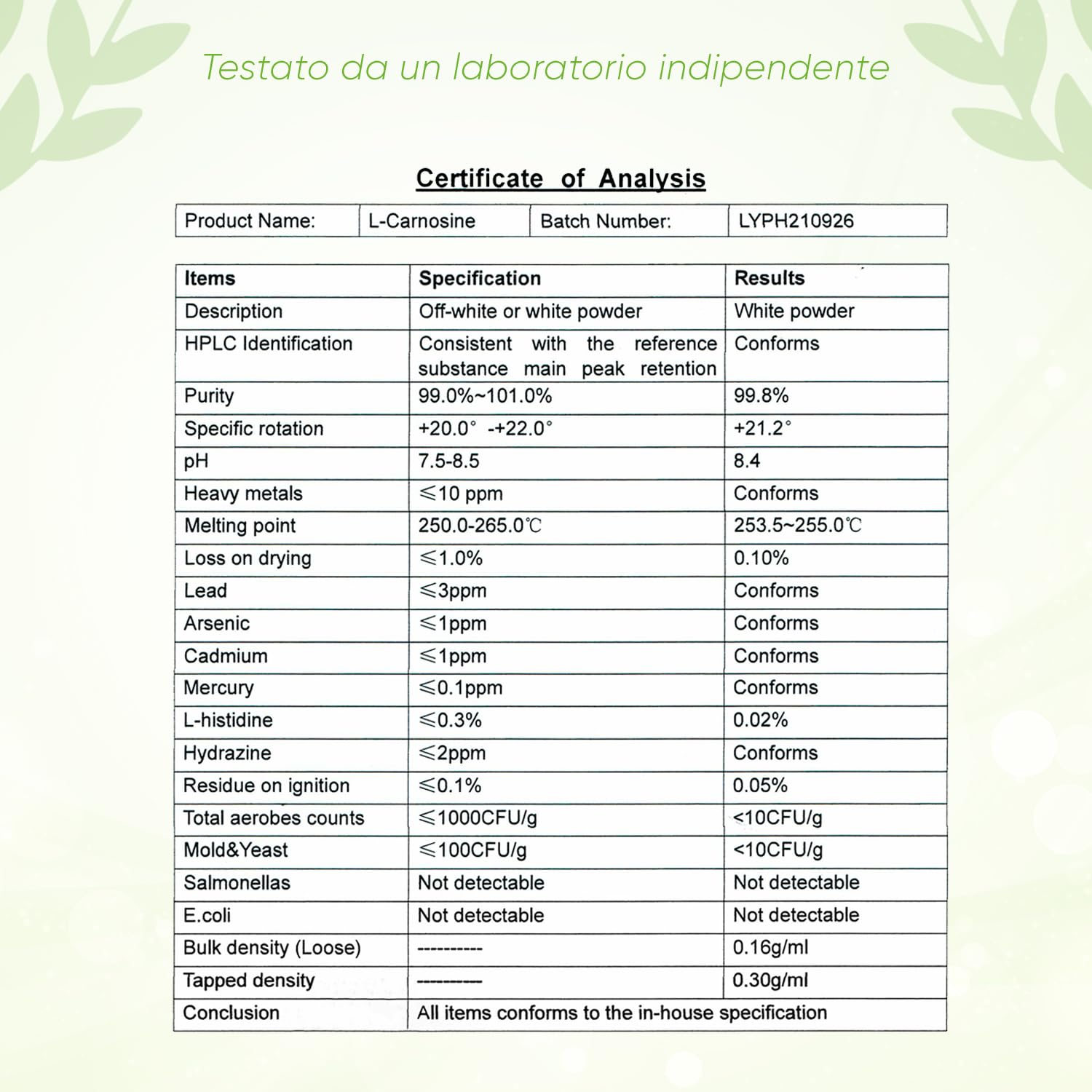L-Carnosina 100 Capsule | 1000 mg per dose giornaliera | Inclusa scatola porta pillole | 100% Vegano | Alta dose e senza additivi | Alta biodisponibilità | Testato in laboratorio