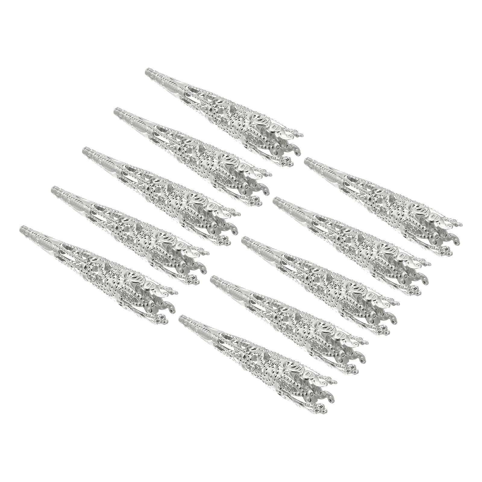 PATIKIL 41mm Corsage Decorative Holder, 10 Pcs Brooch Pin Vase Pocket Boutonnieres Holder for Wedding Party DIY Crafts Platinum