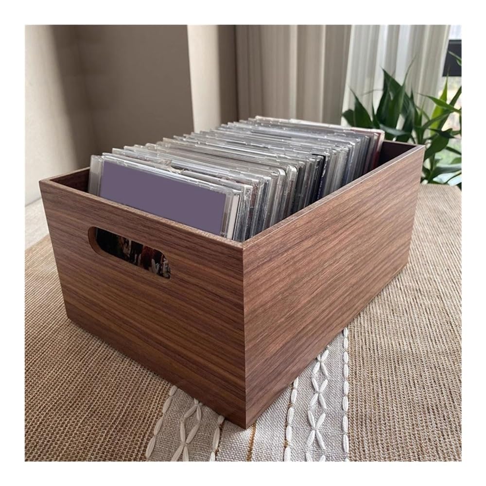 Stockage de disques vinyles, Boîte d'enregistrement CD multifonctionnelle, Support de Rangement rétro for Albums en Bois,Boîtier de CD