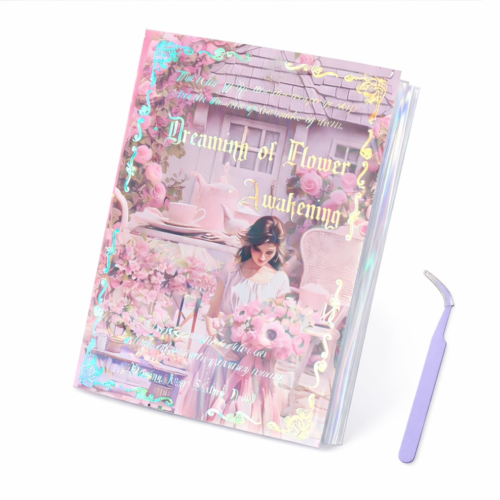 Dream Garden-Themed PET Sticker Book for Scrapbooking & Junk Journal - A5 Size 20 Sheets Over 120 Pre-Cut Journaling Supplies for Creative Crafting, Decoration, Bullet Diary & Planner