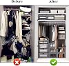 Wardrobe Storage Organiser Foldable Clothes Storage Organiser Boxes for Wardrobe Shelves Drawers Organisers for Jeans Sweaters Trousers (Grey - 3Pcs)