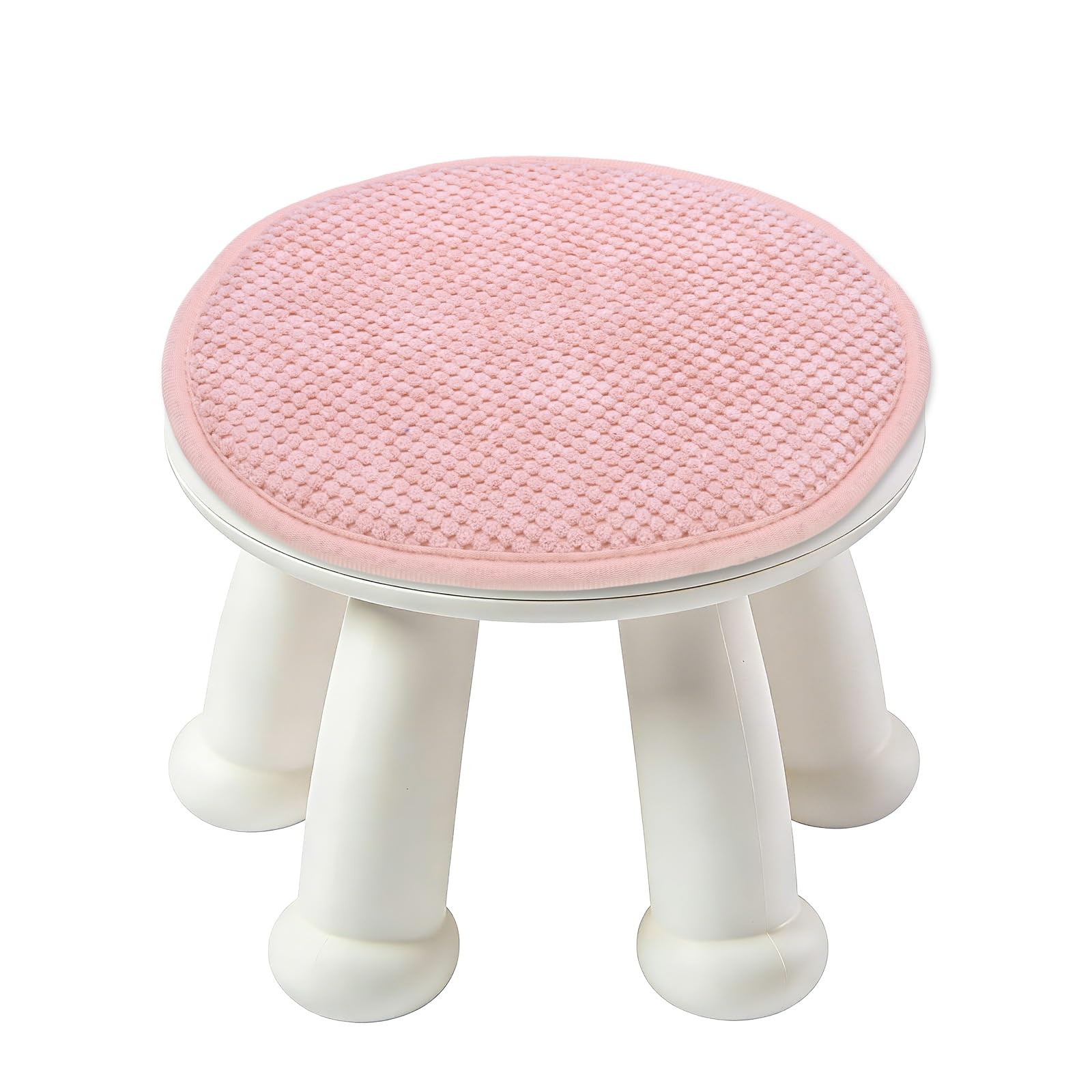 sourcing map Round Stool Cushion, 16 x 16 Inch Round Seat Pads with Elastic Straps, Anti-Slip Soft Round Pad Chair Seat Cushions for Dining Chairs Kitchen Bar High Stool, Light Pink