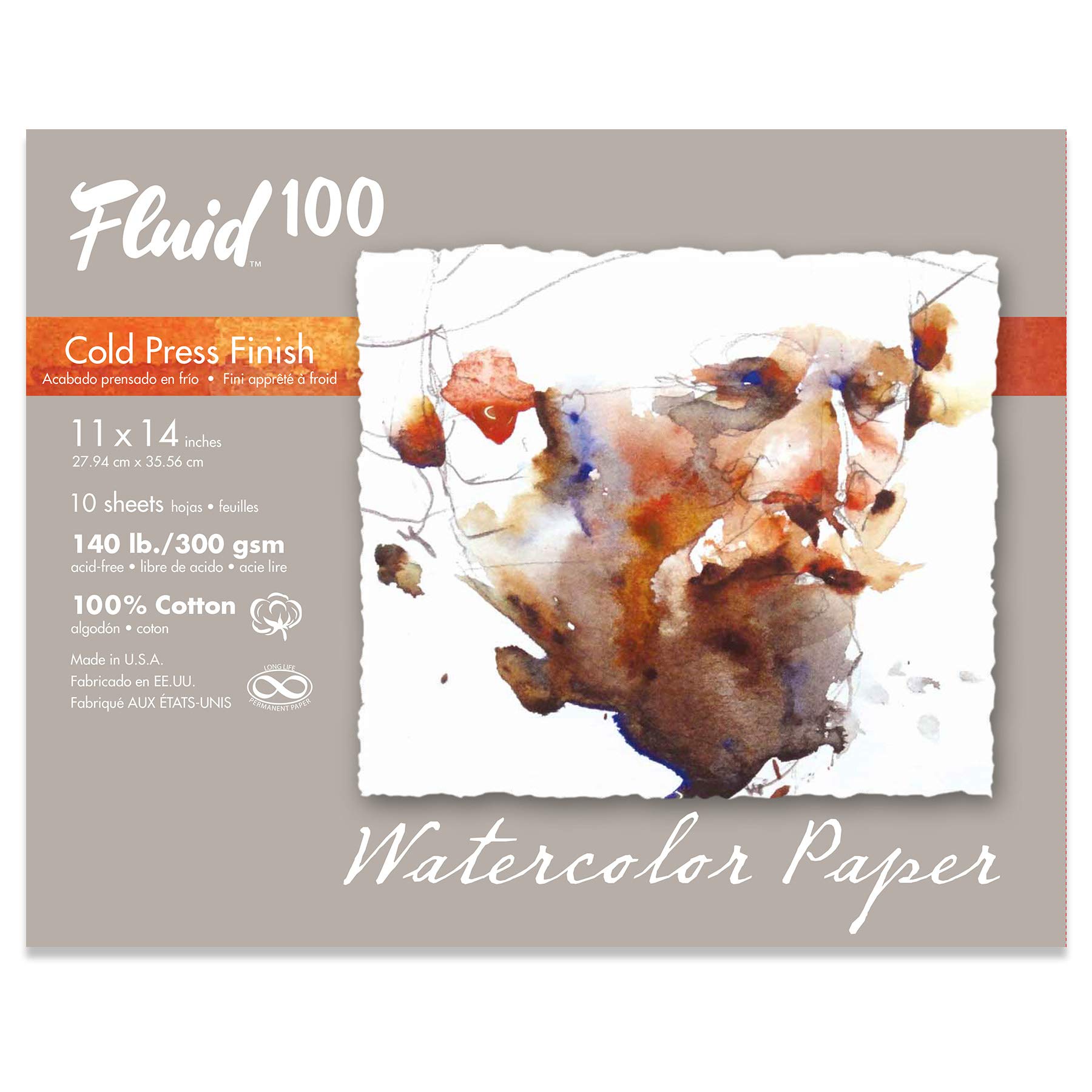 Fluid 100 Watercolor Cp 140Lb Pochette 11X14