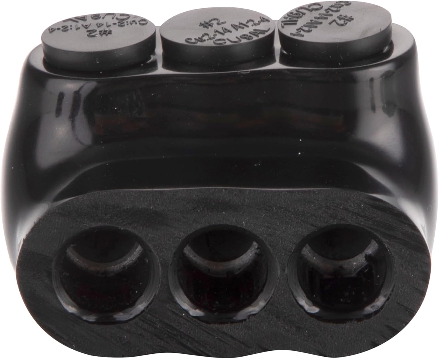 Black Insulated Multi-Cable Connector, 3 Wire Ports Connectors, 2-14" Wire Range, Single Side Entry, 1.91" x 1.45" - 4 Pack
