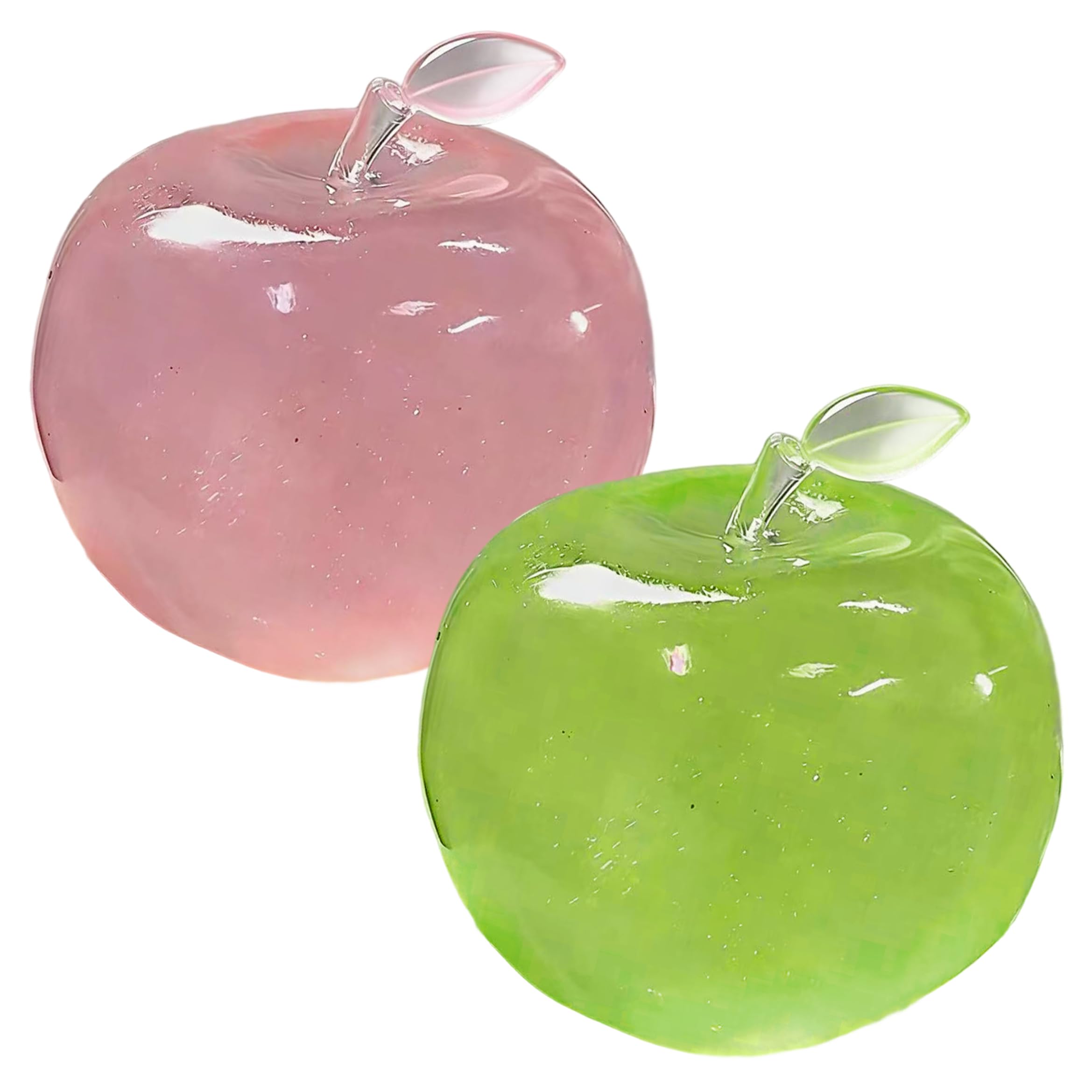 Squish Toy, 2pcs Stress Relief Toys, Moldable Soft Rubber Fidget Toys - Lifelike Food Toy With Leaves