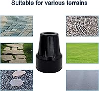 Vista 5 de Puntas de caña para estabilidad, base de bastón de pie para la mayoría de bastones de caminar de 0.75 pulgadas, bastones plegables, punta