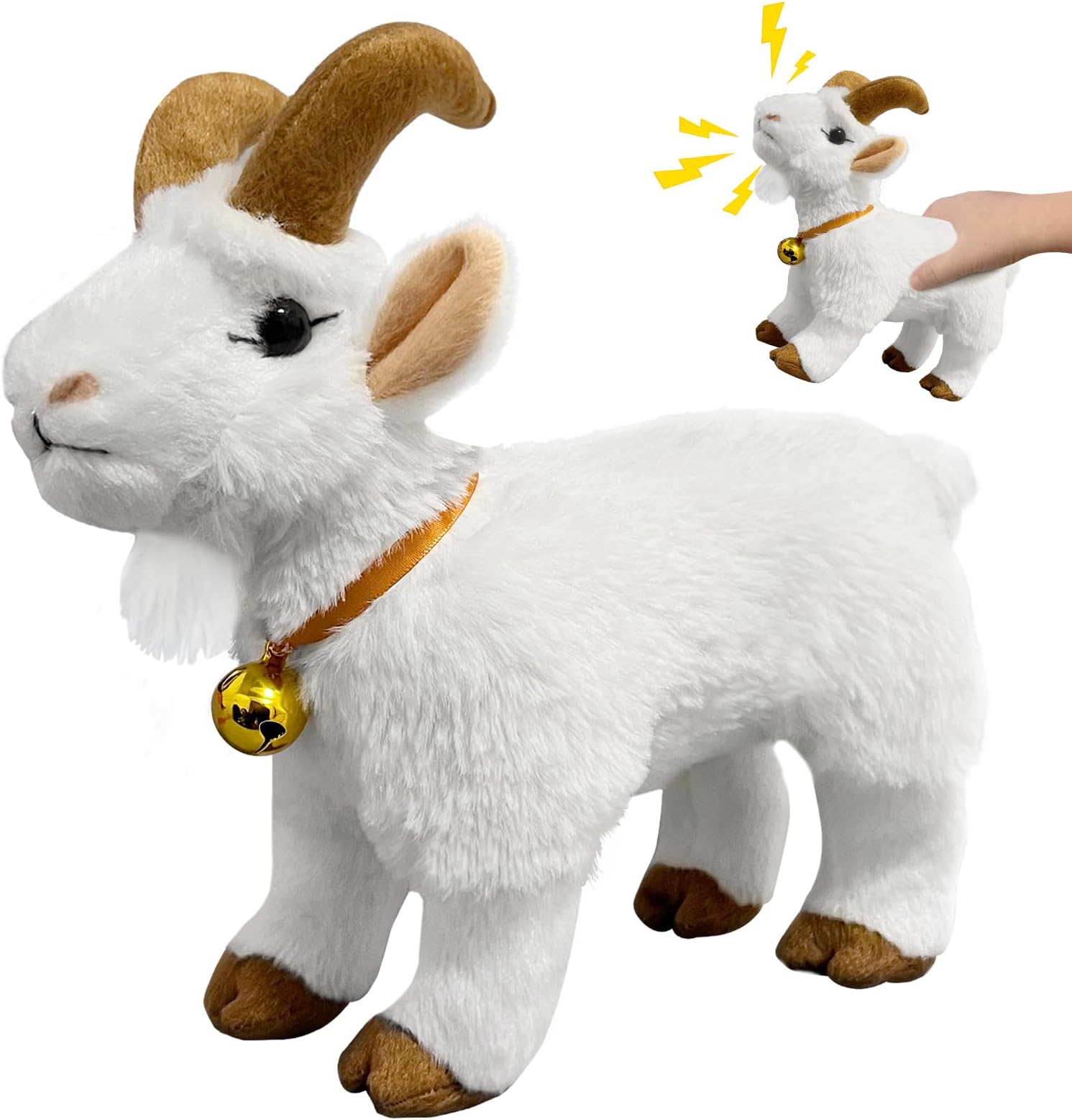 WYZOID Screaming Goat Toy, Screaming Goat Plush Toy, Makes Fun Screaming Goat Sounds, Features Goat Bell, Fun Gifts for Friends and Co-Workers