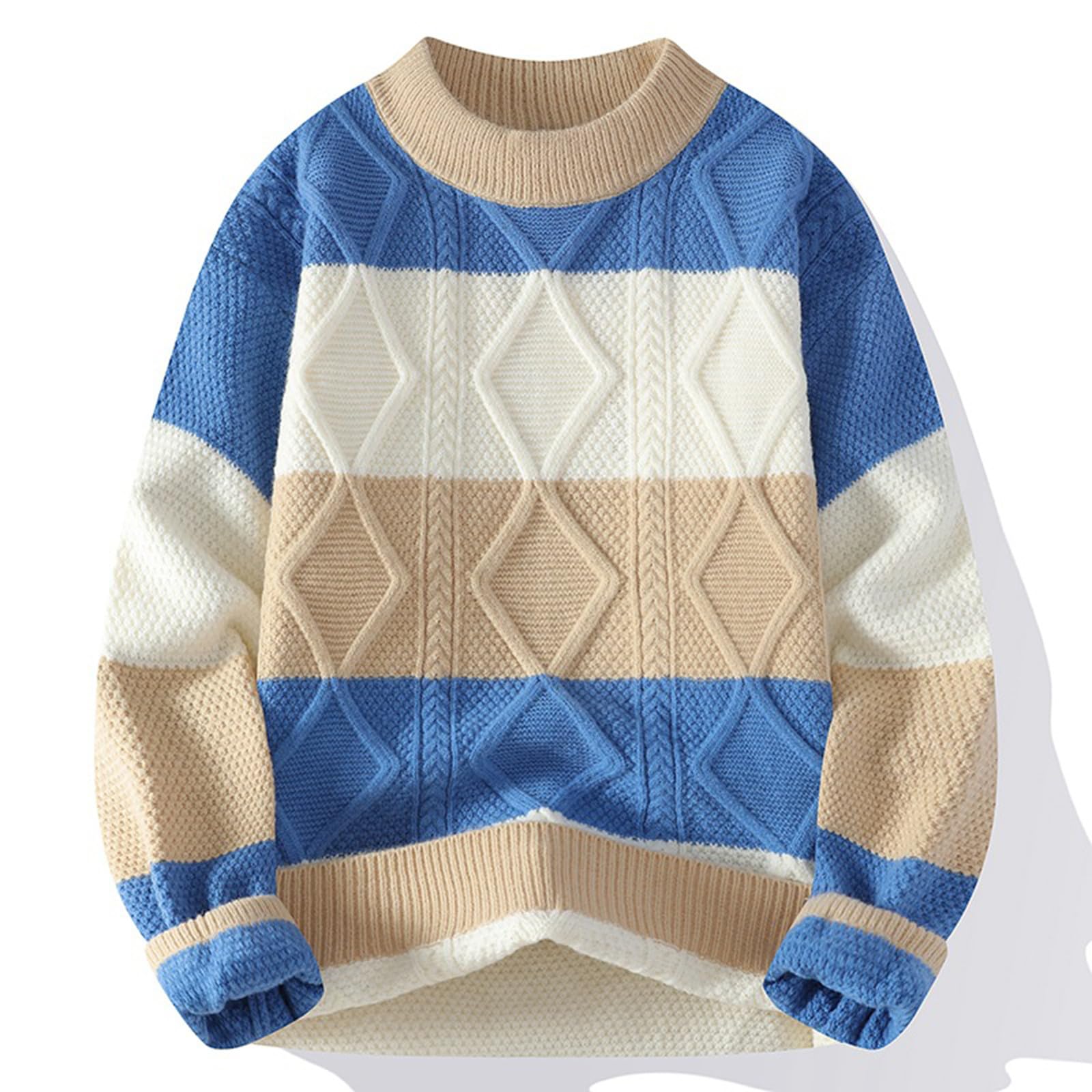 Pull Homme Hiver Doublé,Pull Tricoté pour Homme Ample Et Paresseux Pull à Col Rond pour Couple pour Hommes Et Femmes