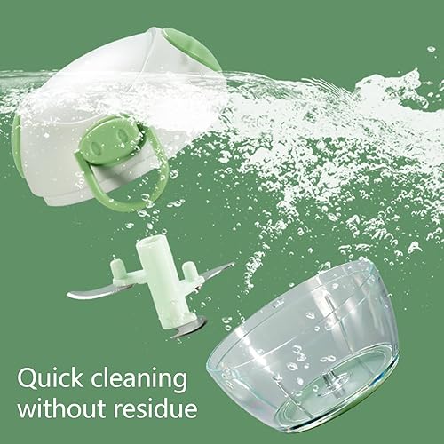 Miniatura 8 de Picadora de ajo, mini picadora de alimentos, picadora de ajo, picadora de ajo con hoja de acero inoxidable resistente (verde)