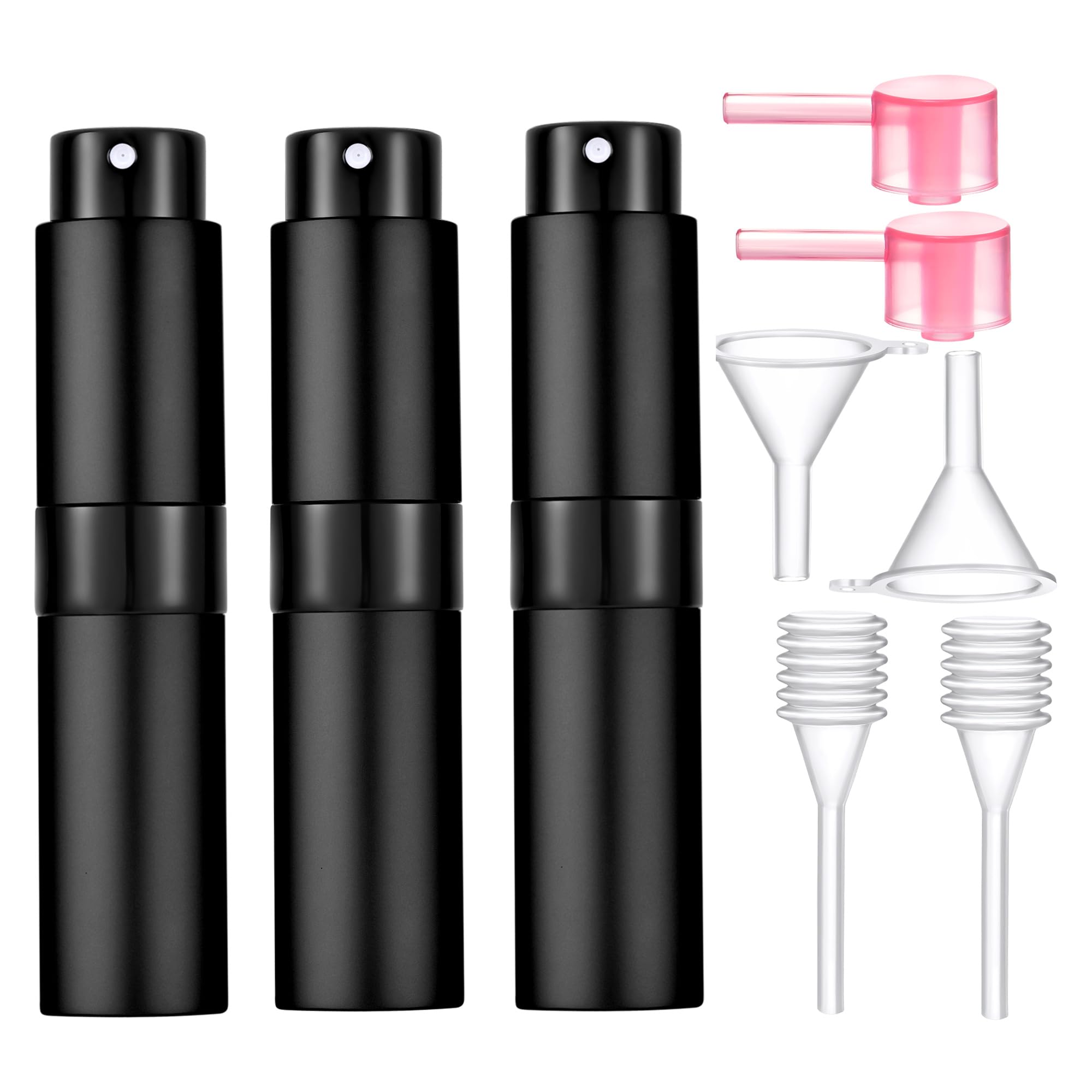 Yikimyfo Men's 3Pcs-8Ml(Black+Black+Black) 3Pcs Perfume Atomizer Cologne Travel Bottle, 8Ml/0.27Oz Refillable Perfume Bottle Portable Fragrances Sprayer Travel Size Cologne Refill Bottle