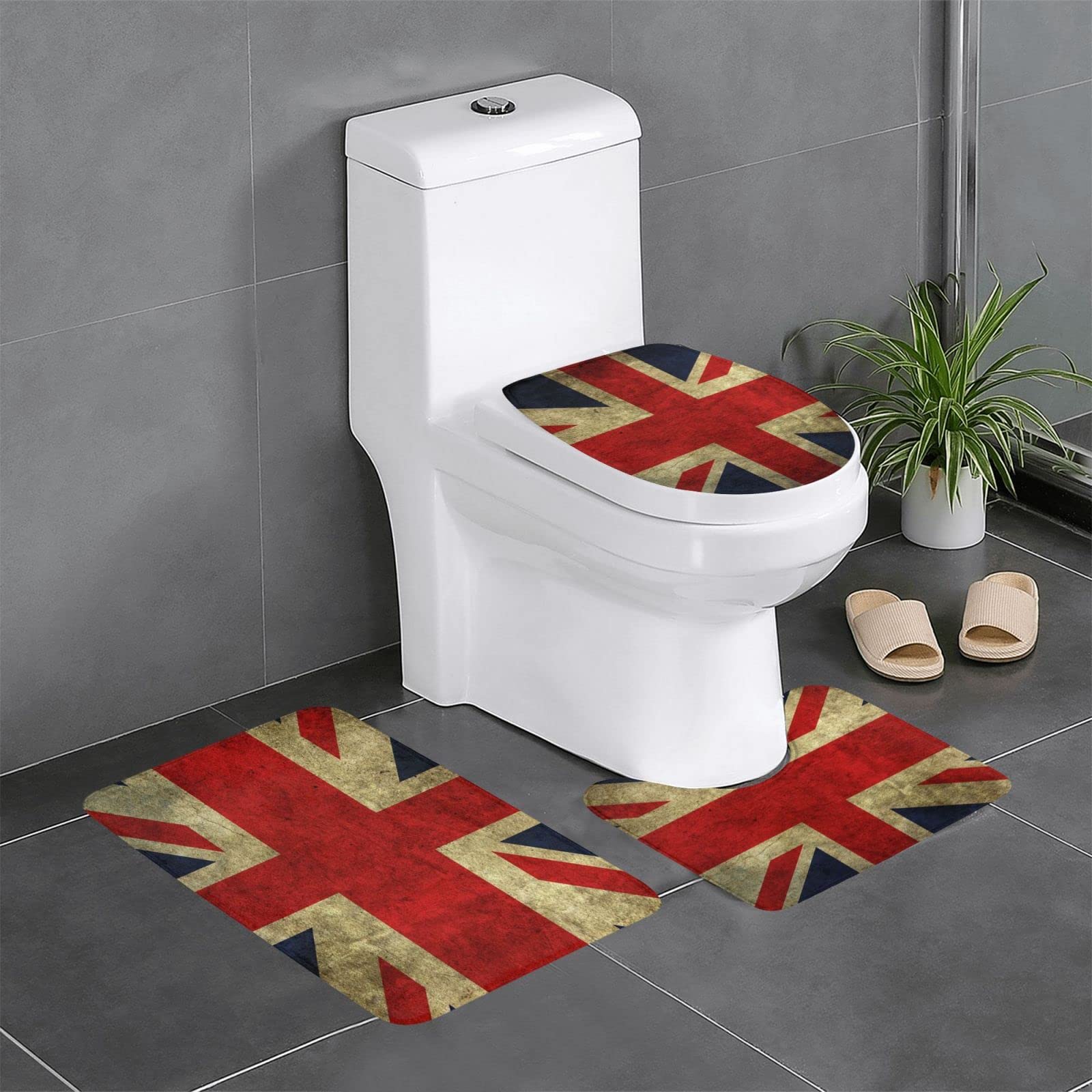 Tapis de salle de bain absorbant et contour WC assorti pour résoudre les sols mouillés