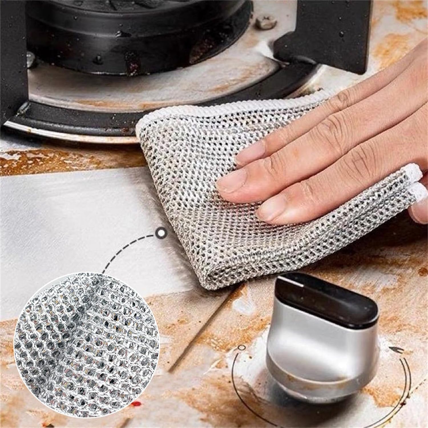 AYUS Dish Washing Cloths for Kitchen Dishes, Super Claning Dish Rags, Cleaning Cloths 8x8 Inches (Non-Scratch Wire Dish Cloth, 25, Count) 4
