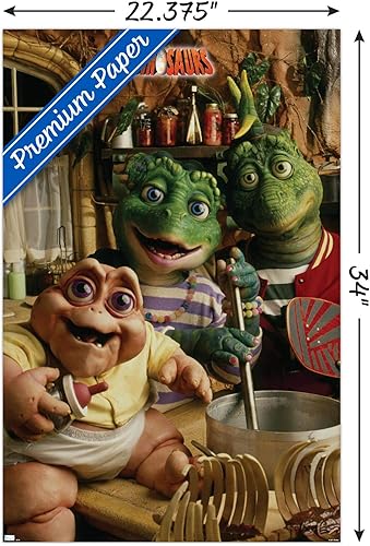 Miniatura 3 de Trends International ABC Dinosaurs - Póster de pared grupal, 34 pulgadas de largo x 22.4 W, versión premium sin marco