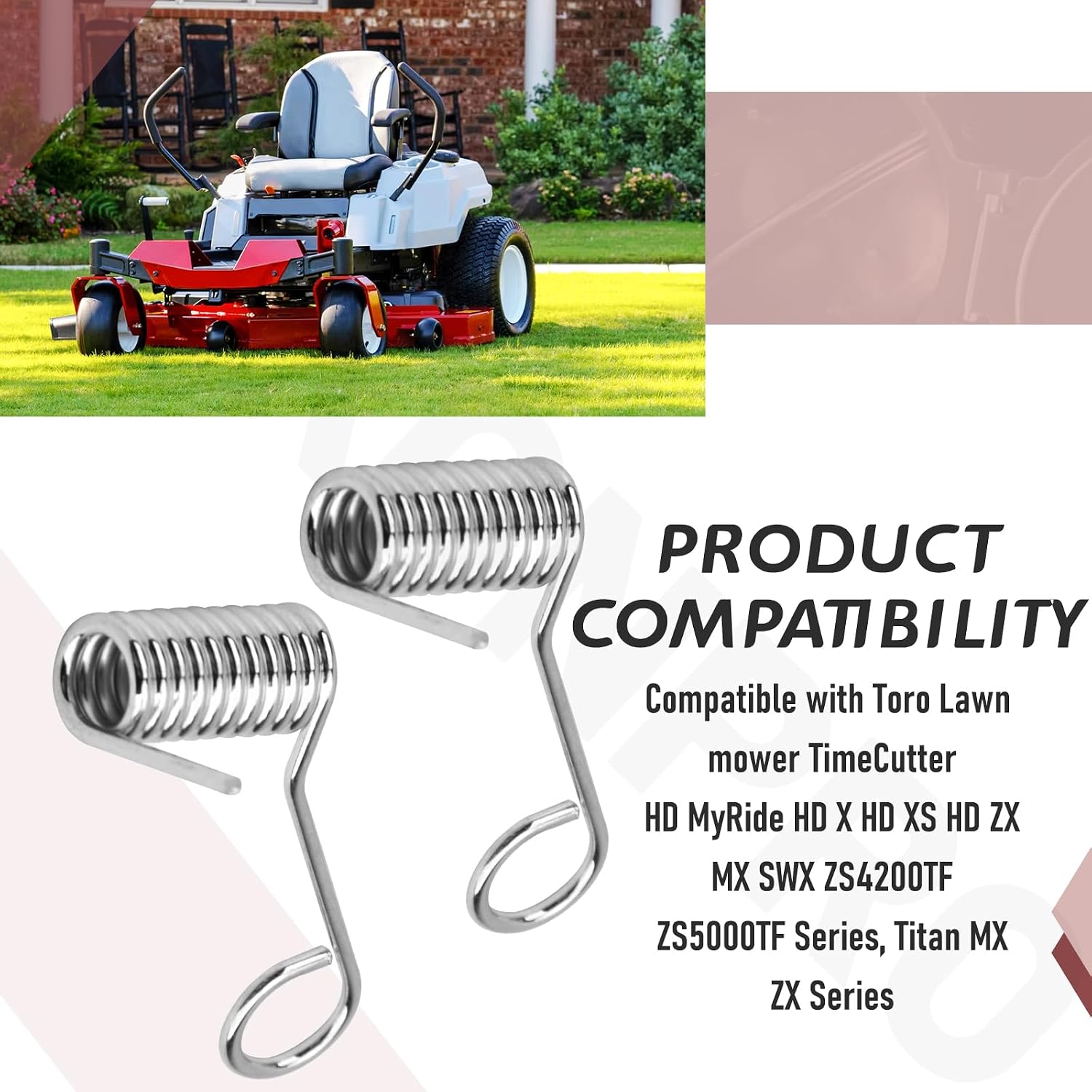 2 Pack 121-2983 Torsion Spring Compatible with Toro Exmark E-Series Quest, S-Series Quest