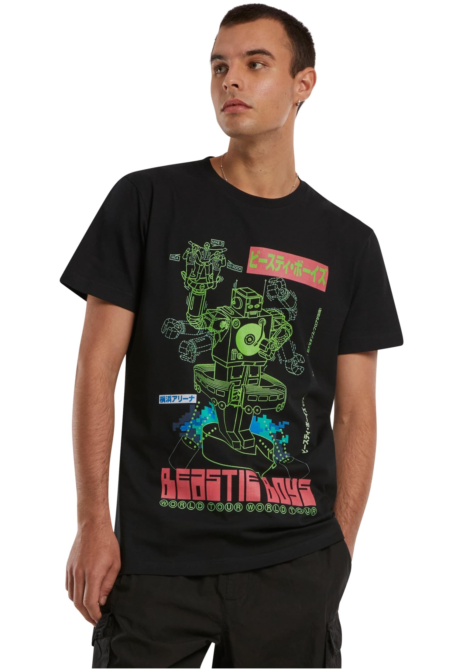 Mister Tee Men's Beastie Boys Robot Tee, Black, L