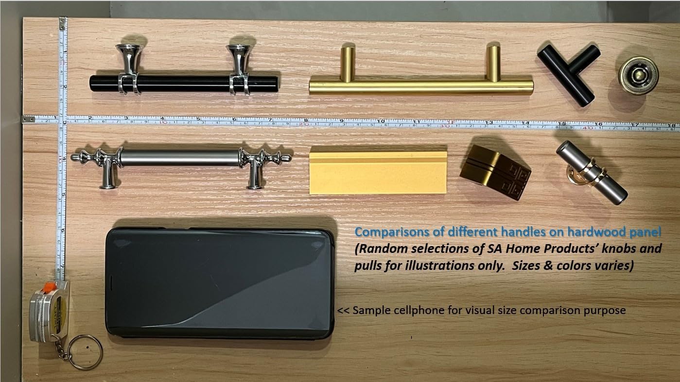 SA Home Products Cabinet and Drawer Pulls and Knobs. Furniture Pulls Made by Aluminum & Zinc Alloy, Antique Design with 4-inch Hole Spacing, 10-Pack, #JXFS2269 (Black Color with Chrome Poles)