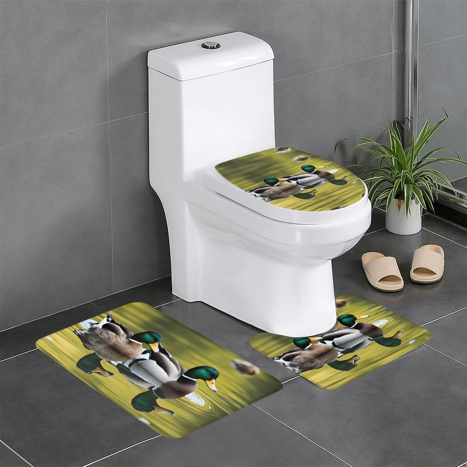 Tapis de sol en flanelle épaisse lot de 3 tapis antidérapants canards