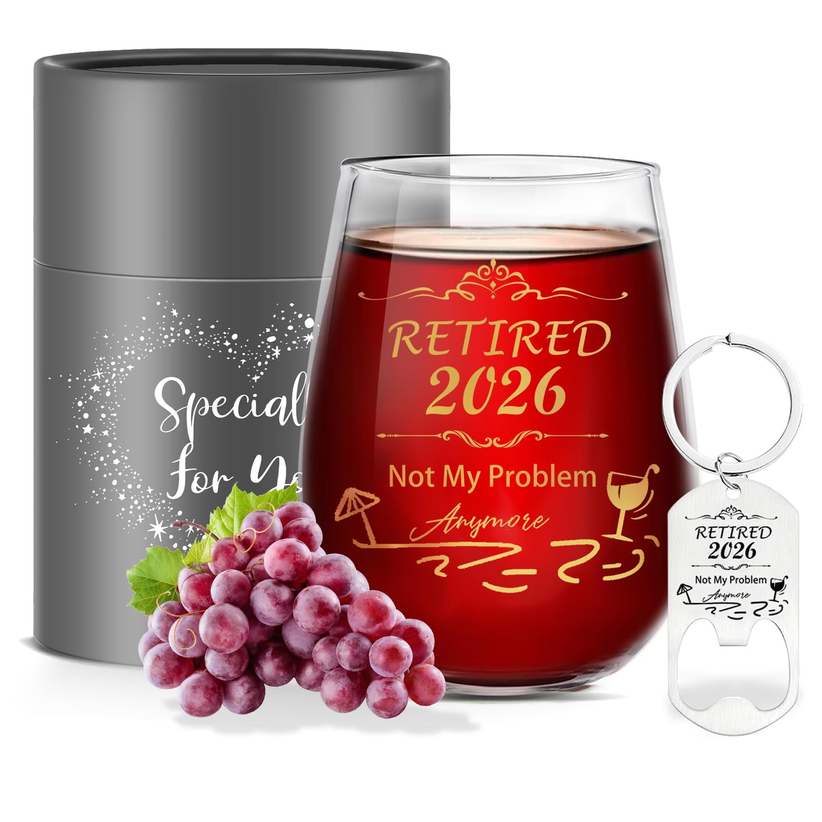 Best Retirement Gifts for Woman Men 2026 Thank You Leaving Gifts Retired Farewell Gifts for Coworkers Colleagues Stemless Wine Glass Cool Retirement Good Luck Gifts Happy Retirement Party Decoration