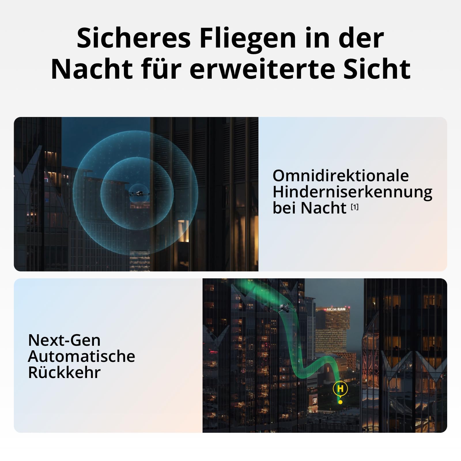 DJI Air 3S Fly More Combo (RC 2 Fernsteuerung mit Bildschirm), Drohne mit 1" CMOS Weitwinkel- & mittlerer Telekamera für Erwachsene, 4K/60fps, omnidirektionale Erkennung & 3 Akkus für längere Flugzeit