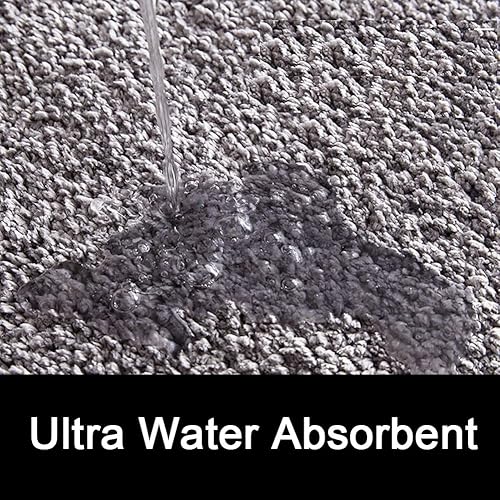 Miniatura 4 de Quadrant - Alfombra de baño curvada, alfombra de ducha antideslizante de microfibra, suave, esponjosa, lavable, alfombra de baño curva, alfombra de