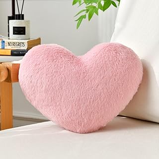IREMATE Heart Pillow Pink Throw Pillows Decorative Pillows for Bed Couch...