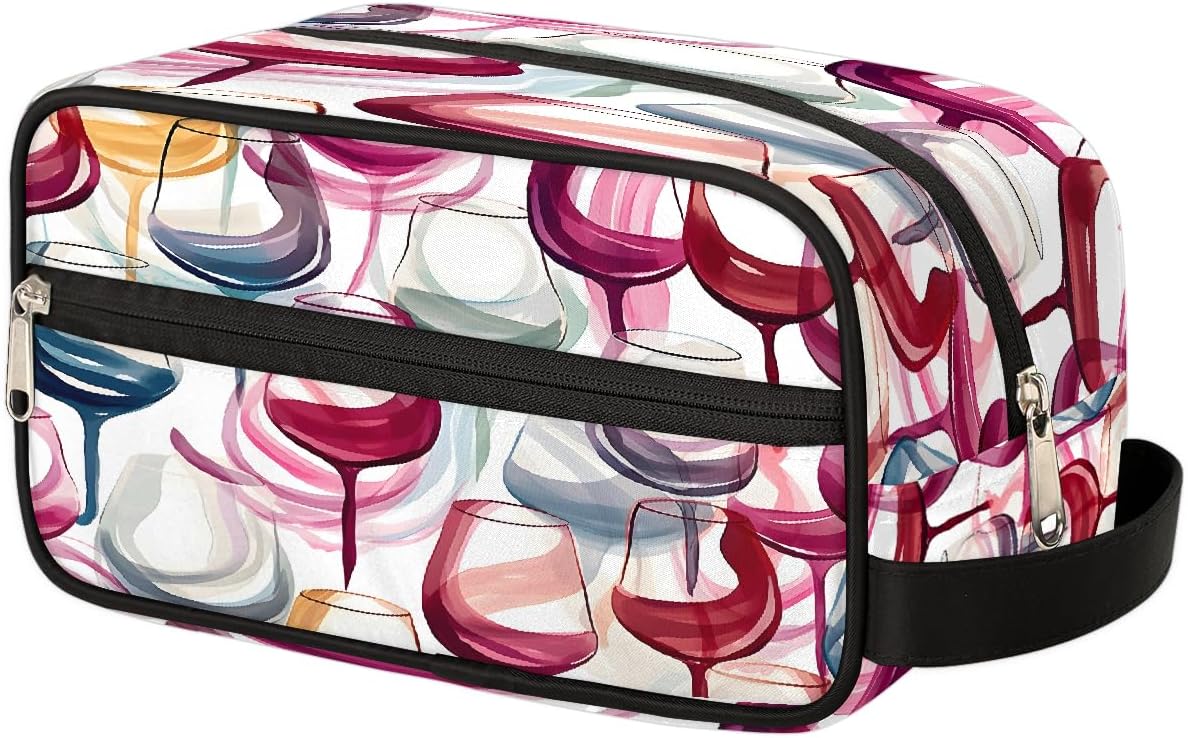 Travel Toiletry Bag for Women Men, Colorful Cups Lightweight Cosmetic Makeup Bag Organizer for Toiletries Shower Bathroom Accessories