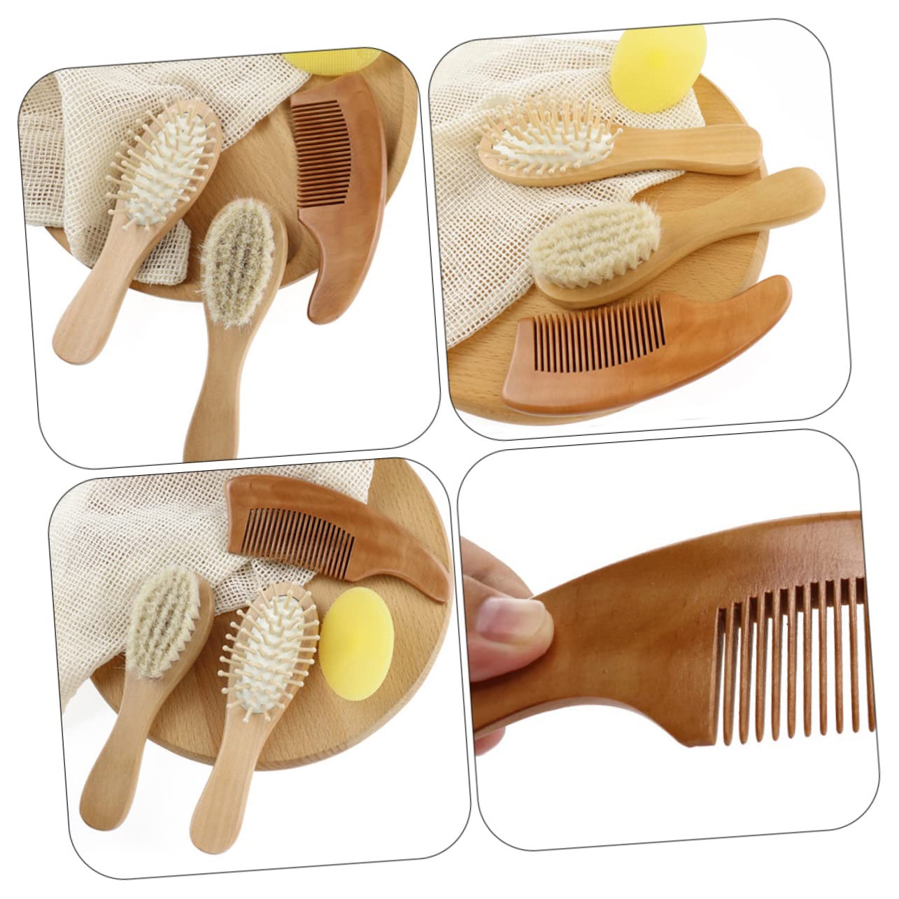 VICASKY 3sets Spazzola e Pettine Per Ragazzo Ragazza Strumenti Per Bagno e Del Capelluto Kit Da Doccia Per Ragazzo Ragazza Completamente Sicuro e Morbido Per La Delicata Del Ragazzo