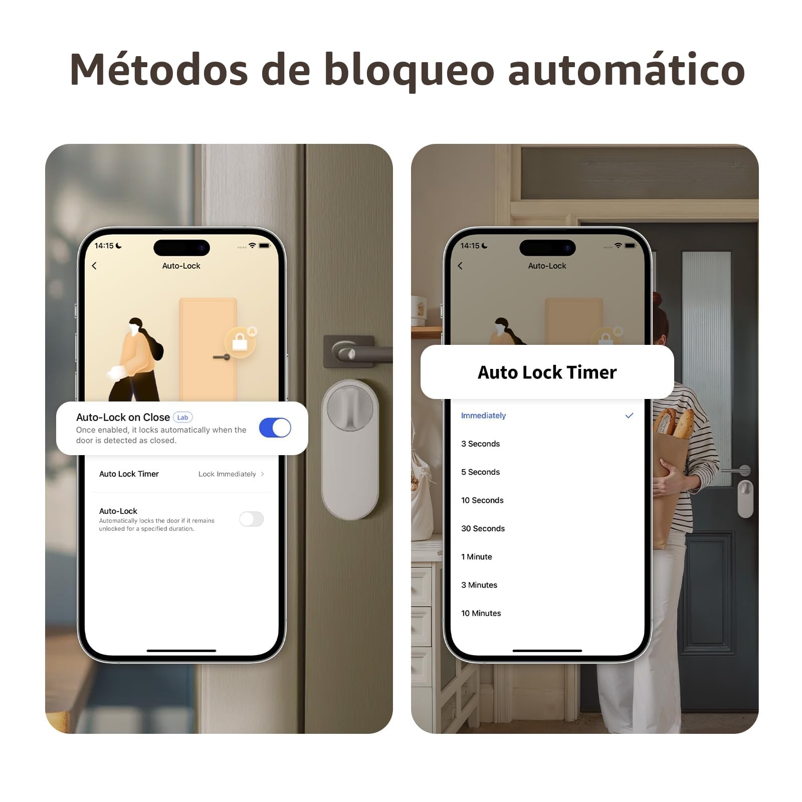 Aqara Cerradura Inteligente U200 Lite, Matter over Thread, Modo Silencioso, Bloqueo Automático, Acceso Remoto, Batería Recargable, Compatible con Apple Home, Alexa, Blanco