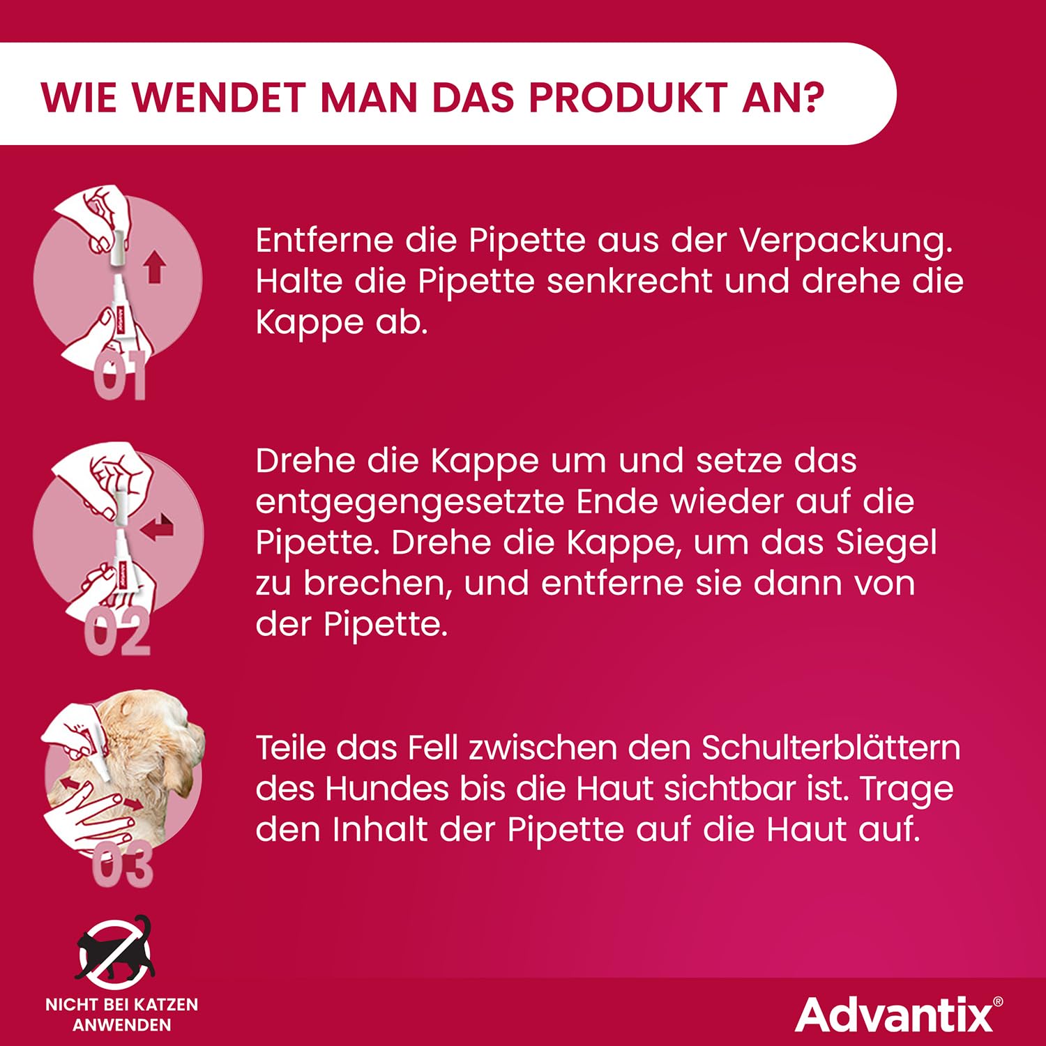 Advantix Spot-on für Hunde 10-25 kg gegen Zecken, Flöhe, Mücken, 8 Pipetten | Wehrt Zecken, Mücken & Stechfliegen ab, bevor sie stechen. Tötet Flöhe schnell ab. Idealer Reiseschutz für deinen Hund.