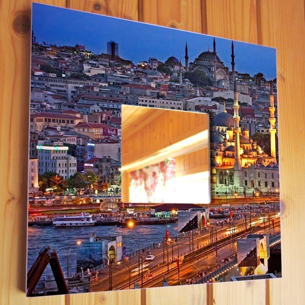 Mosque View Night Istanbul Wall Mirror Framed with Print Turkey Art Fan Travel Gift Decor Skyline image 2
